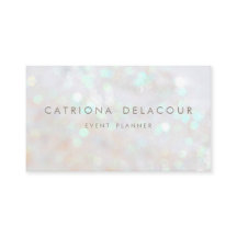 White Subtile Glitzer Bokeh Business Card
