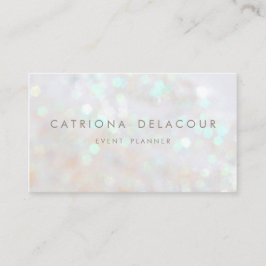White Subtile Glitzer Bokeh Business Card Visitenkarte