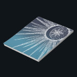 White Sun Moon Mandala Blue Gradient Design Notizblock<br><div class="desc">Eine magische, weißliche Sonne und Mond Mandala Abend blauer und aquamariner Farbverlauf, mit Blume und Blätter Doodles, Sternen, Punkte, Diamanten, Kreise, Dreiecksformen, Zickzack, Meerjungfrau-Maßstab, geometrisches Muster, mit einer lebhaften, leuchtenden Weiß-Farbe, mit einer kreszenten Bühne glühender Mond, einem mandala Blume Stern, auf einem navyblau aquamariner und hellblauer Farbverlauf. Dieses schöne, mystische...</div>