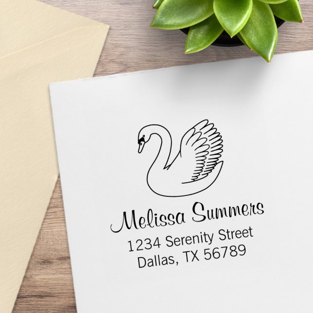 White Swan-Adresse Gummistempel (Von Creator hochgeladen)