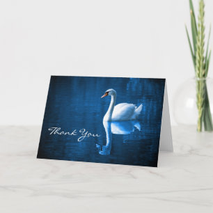 White Swan auf Blue Waters Vielen Dank Note Card Dankeskarte