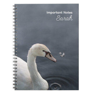 White Swan auf Lake Personalisiert Notebook Notizblock