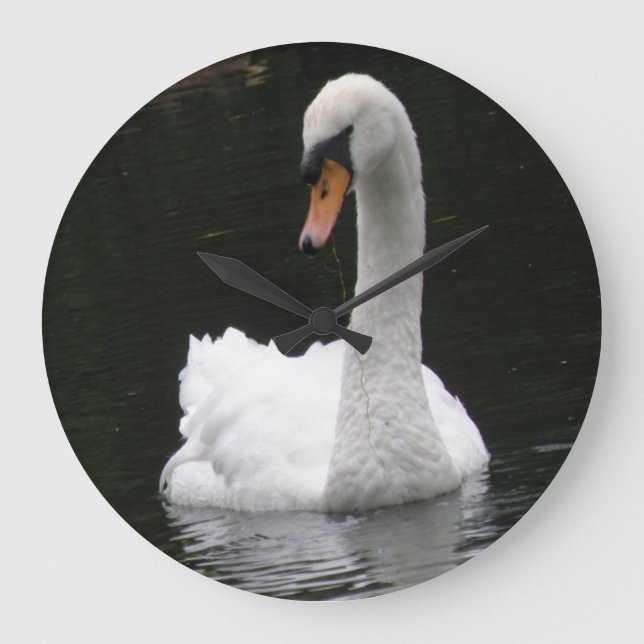 White Swan Clock Große Wanduhr (Vorderseite)