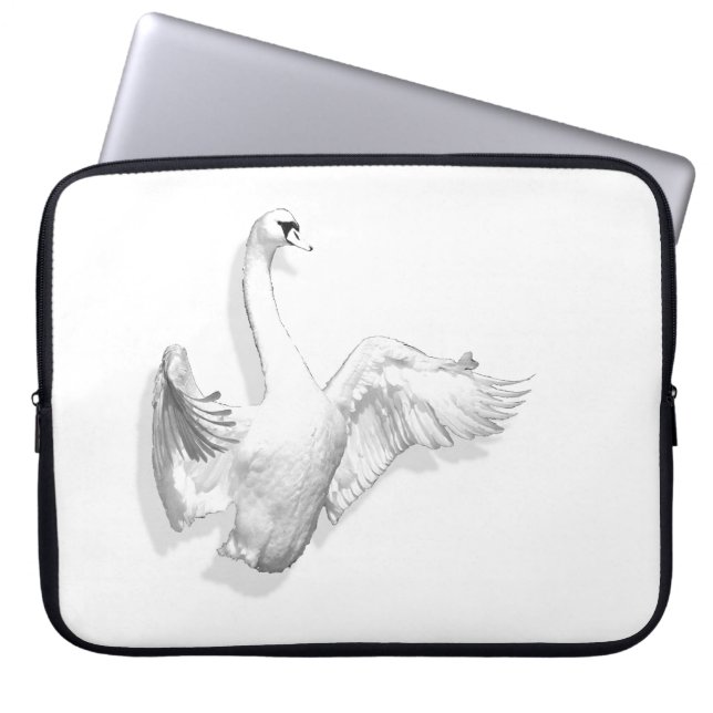 White Swan - Laptop-Hülle Laptopschutzhülle (Vorderseite)