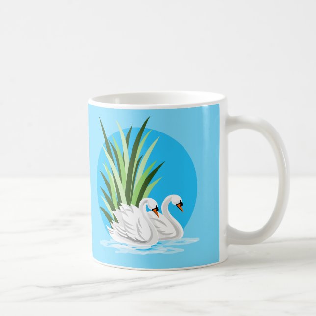 White Swan Pair Kaffeegenuss Tasse (Rechts)