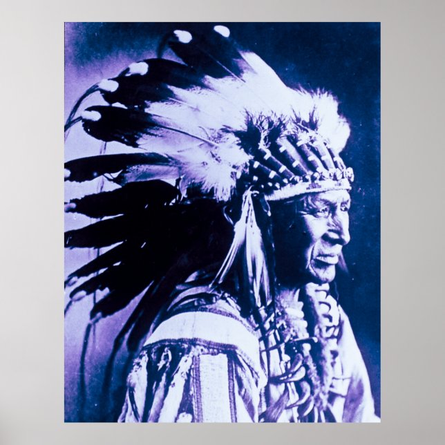 White Swan Sioux Chief Native American Poster (Vorne)