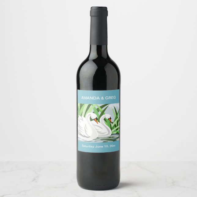 White Swan WIne Flasche Weinetikett (Vorderseite)