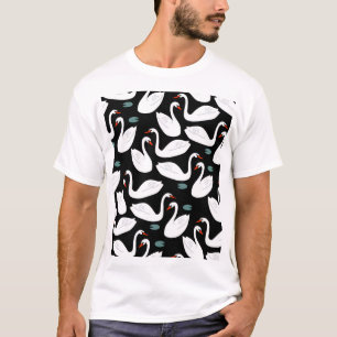White Swans Lake Nahtloses Tapete T-Shirt