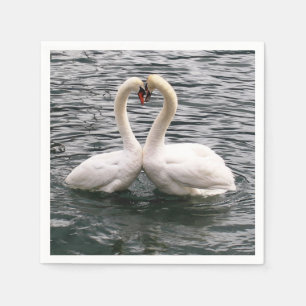 White Swans Napkins Serviette