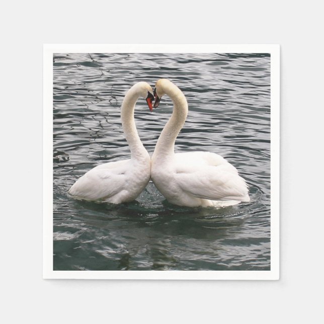 White Swans Napkins Serviette (Vorderseite)