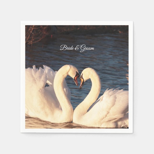 White Swans Napkins Serviette (Vorderseite)