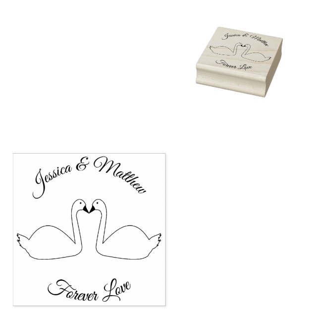 White Swans Wedding Custom Gummistempel (Stempel)