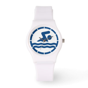 White Swim Coach Schwimmen Decal Armbanduhr