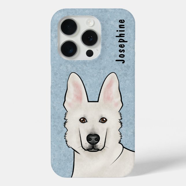 White Swiss Shepherd White GSD Cartoon Dog Head Case-Mate iPhone Hülle (Rückseite)