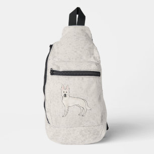 White Swiss Shepherd White GSD Niedlich Cartoon Do Crossbody Bag