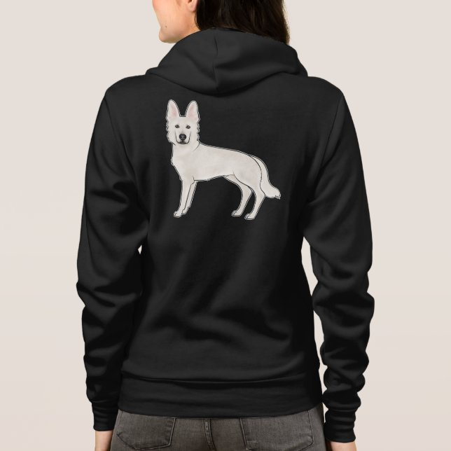White Swiss Shepherd White GSD Niedlich Cartoon Do Hoodie (Rückseite)