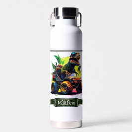 White T-Rex Reitmonster Truck Dinosaurier Name Trinkflasche