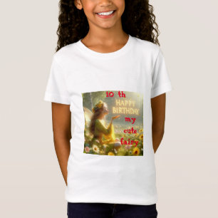 White T - Shirt Fantasy Illustration Unicorn Fairy