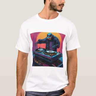 White T - Shirt, "Pure Sonic Elegance: DJ Edition" T-Shirt