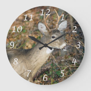 White-Tailed Deer Buck Wall Clock Große Wanduhr
