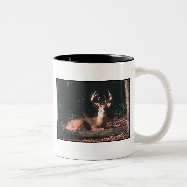 White Tails Buck Deer Zweifarbige Tasse (Rechts)