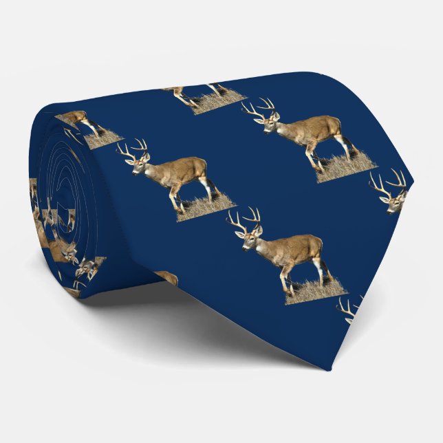 White Tails Deer Buck Neck Tie Krawatte (Gerollt)