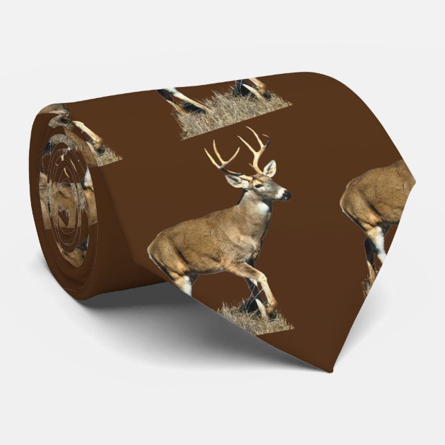White Tails Deer Buck Neck Tie Krawatte (Gerollt)