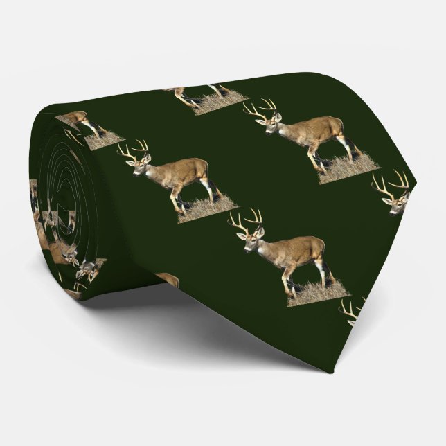 White Tails Deer Buck Neck Tie Krawatte (Gerollt)