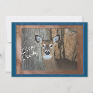 White Tails Deer Happy Birthday Karte
