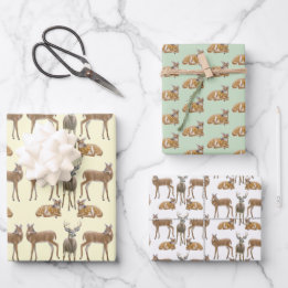 White Tails Hirsche Wildlife Art Geschenkpapier Set