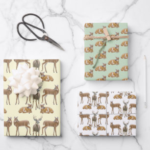 White Tails Hirsche Wildlife Art Geschenkpapier Set