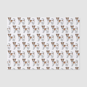 White & Tan Smooth Coat Jack Russell Terrier Hunde Seidenpapier