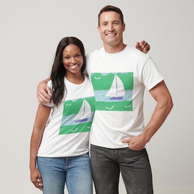 White Tank Top mit Sailboat (Unisex)