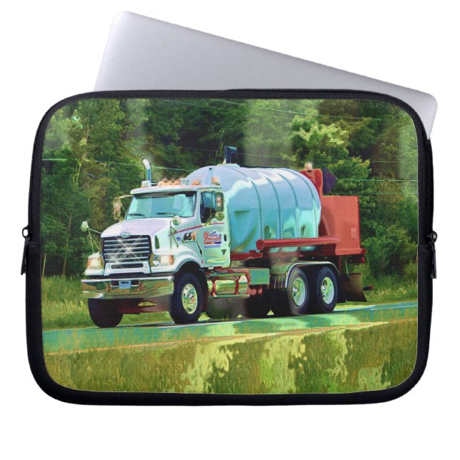 White Tanker Trucks Art Laptop Sleeve (Vorderseite)