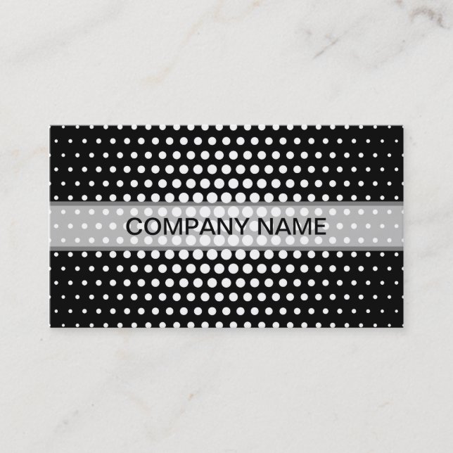 White Techno Dots Modern Black Visitenkarte (Vorderseite)
