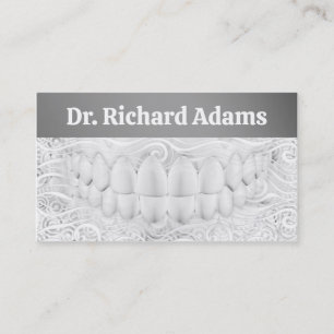 White Teeth Smile Dentist Business Card Visitenkarte