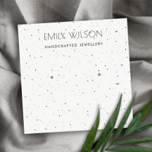 WHITE TERRAZZO TEXTURE STUD EARRING DISPLAY LOGO