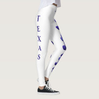 White Texas Staat Blume Blue Bonnet Leggings