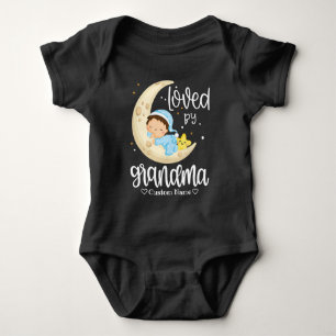 White Text Baby Boy on Moon - Love by Oma Strampler