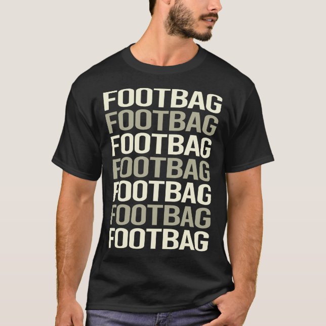 White Text Footbag Hacker Sack Sacker T-Shirt (Vorderseite)