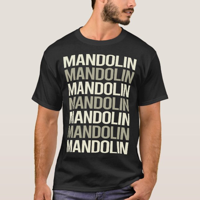 White Text Mandolin T-Shirt (Vorderseite)