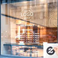 White Text Öffnen Sie täglich Store Stunden Ihr Lo