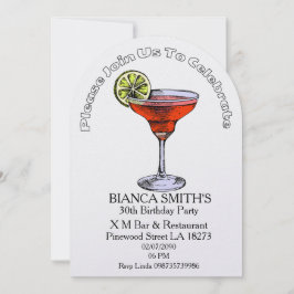 White Theme Adult Birthday Einladung