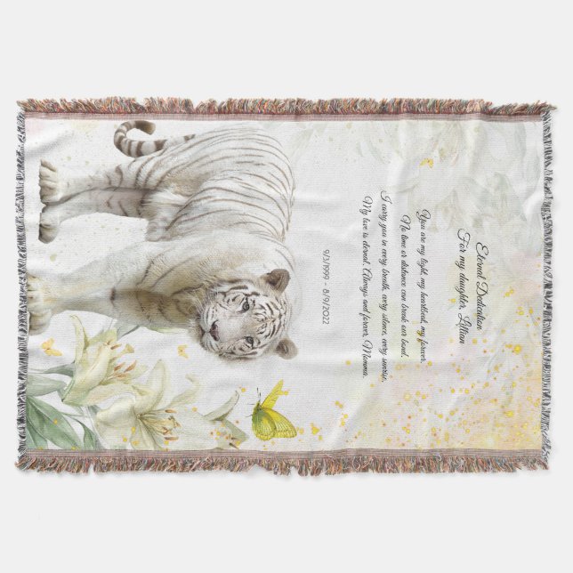 White Tiger and Lilies Devotion Blanket Decke (Vorderseite)