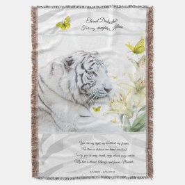 White Tiger and Lilies Devotion Blanket Decke