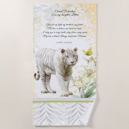 White Tiger and Lilies Devotion Towel Strandtuch