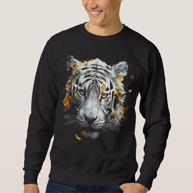 White Tiger - Art Animal Motif Tiger Sweatshirt (Vorderseite)