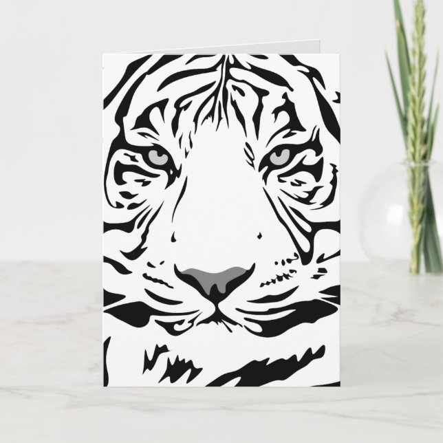 WHITE TIGER ART BIRTHDAY GREETCARDS KARTE (Vorderseite)