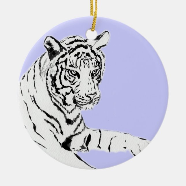 White Tiger Art Malerei Ornament (Vorne)