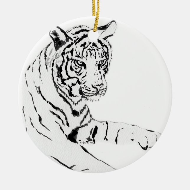 White Tiger Art Malerei Ornament (Vorne)